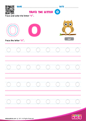 Write lowercase letter "o"